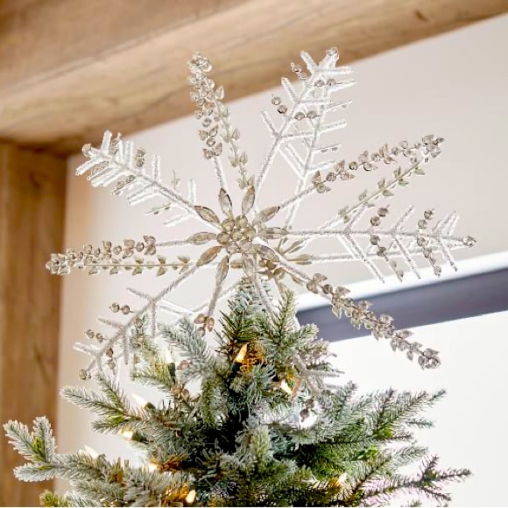 Pottery Barn Jeweled Snowflake Tree Topper